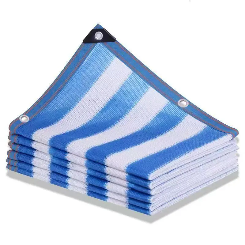 Striped Blue-White Shade Net– Reliable UV Protection and Cooling for Farming, Industry, and Outdoor Comfort